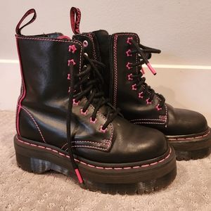 DR. Martens Pink/Black Boots Size 4